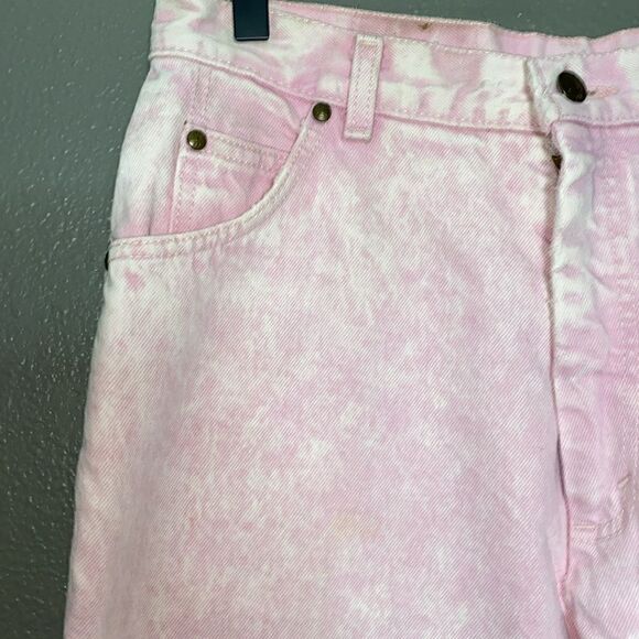 90s Pink Acid Wash Levi's High Waist 573s Pinup Jeans Relaxed Fit Tapered Leg - Picture 3 of 16